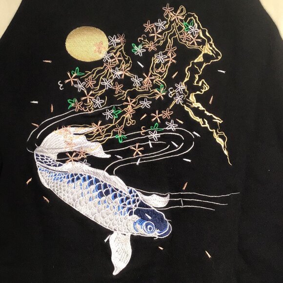 Get Me Fly Sweatshirt with Japanese Koi Graphic Size 44 - Picture 3 of 7